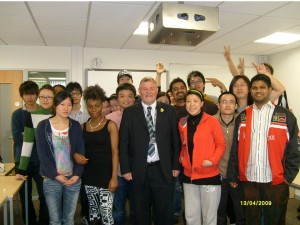 Dr John thomas with students